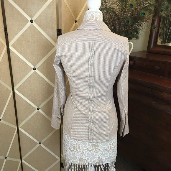 Express Stretch Button Down Blouse - Picture 2 of 12